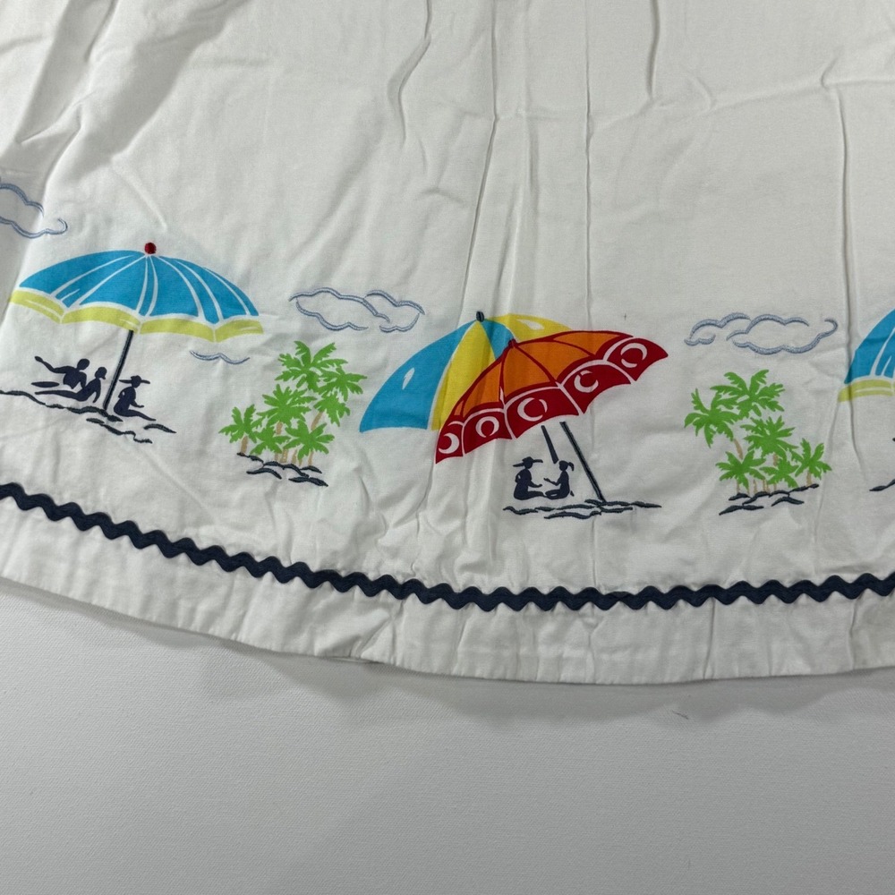 VTG Liz Claiborne Beach Umbrella Skirt Women 6 White Retro Coastal Preppy Summer - Picture 3 of 13